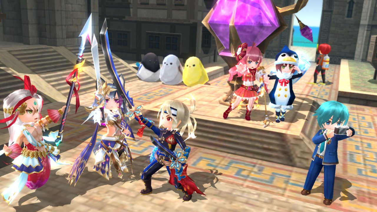 おしゃれ装備で着飾った4人のキャラクター