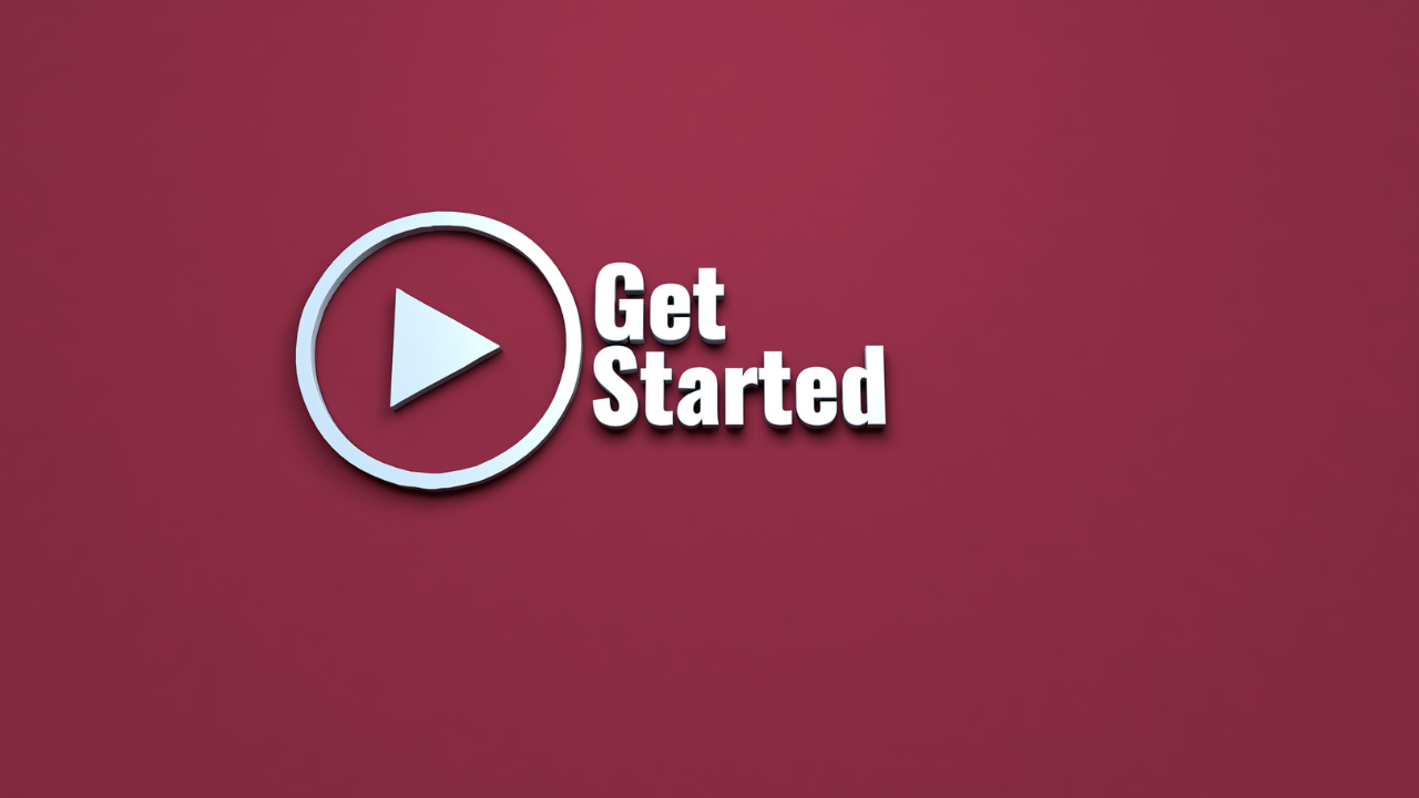 get startedの文字と再生ボタン